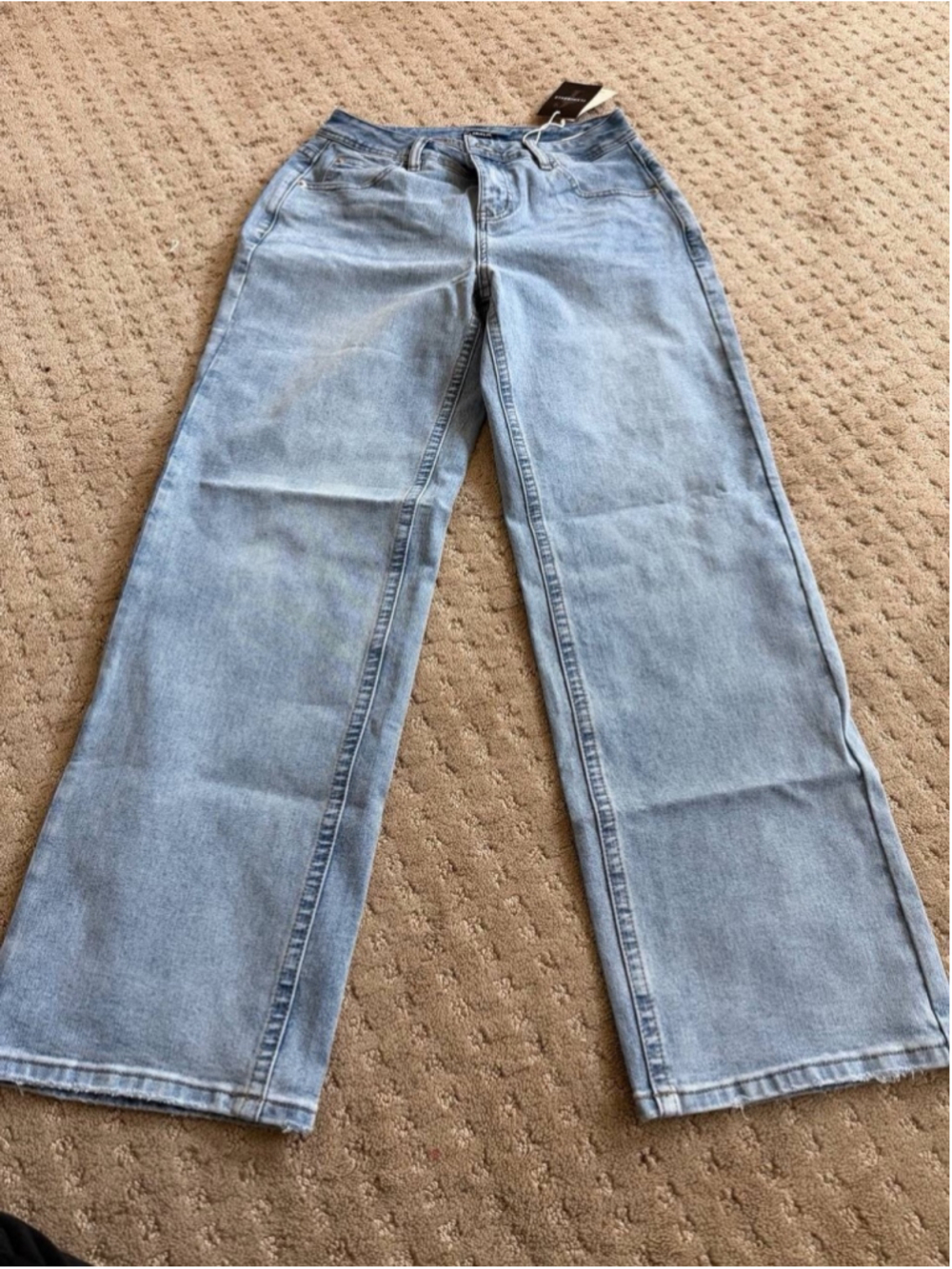 Flamingals Women’s Wide Leg Powder Blue Jeans S